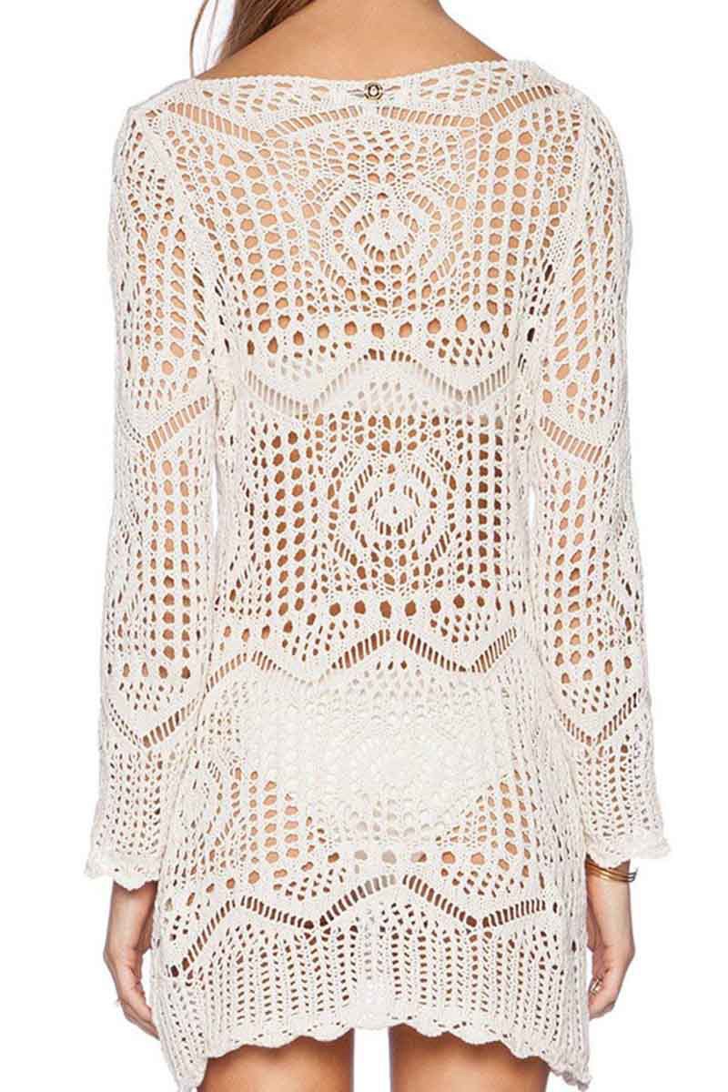 Off The Shoulder Crochet Mini Dress