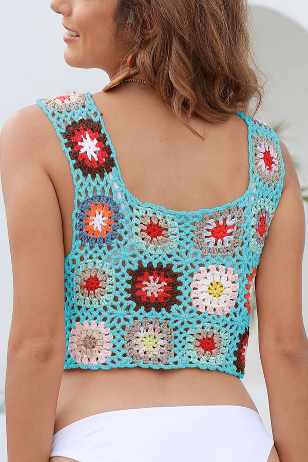 Short-Cropped Vest Crochet Top Clothing