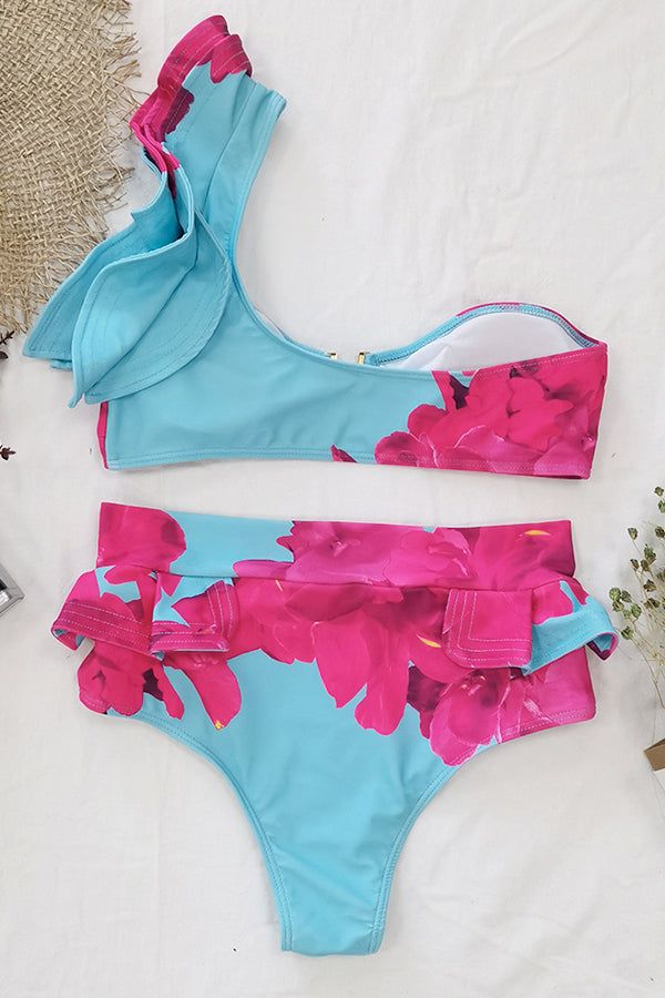 Large Ruffled Lace-Up Bikini