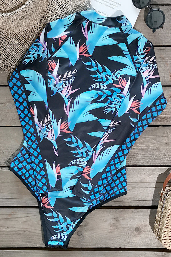 Long-Sleeved Zipper Surfing Swimsuit