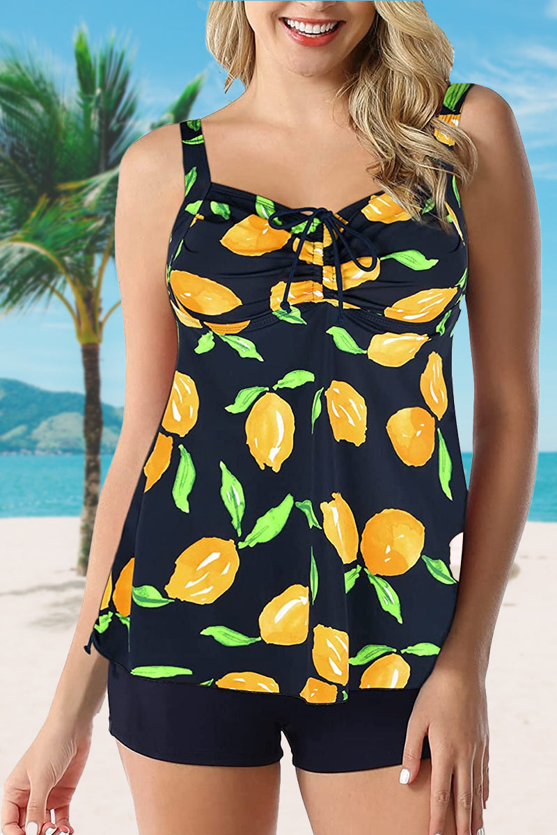 Printed Flowy Tankini Swimsuit